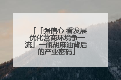 「强信心 看发展 优化营商环境争一流」一瓶胡麻油背后的产业密码