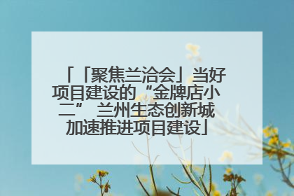 「聚焦兰洽会」当好项目建设的“金牌店小二” 兰州生态创新城加速推进项目建设