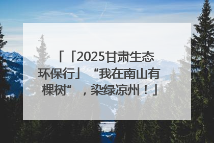 「2025甘肃生态环保行」“我在南山有棵树”，染绿凉州！