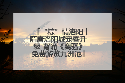 “粽”情洛阳丨隋唐洛阳城宠客升级 背诵《离骚》免费游览九洲池