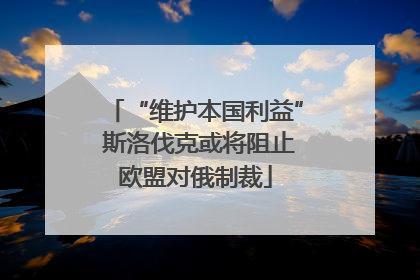 “维护本国利益” 斯洛伐克或将阻止欧盟对俄制裁