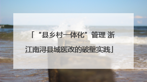 “县乡村一体化”管理 浙江南浔县域医改的破壁实践