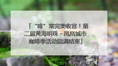 “啡”常完美收官！第二届黄海明珠・凤凰城市咖啡季活动圆满结束