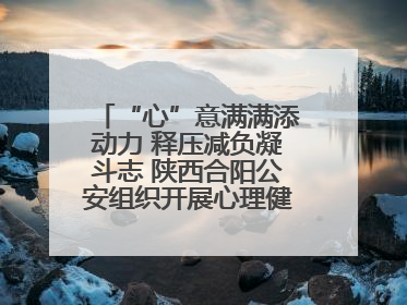 “心”意满满添动力 释压减负凝斗志 陕西合阳公安组织开展心理健康团体辅导活动