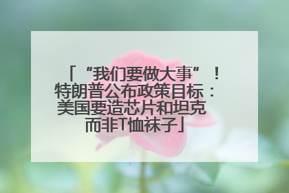 “我们要做大事”！特朗普公布政策目标：美国要造芯片和坦克 而非T恤袜子