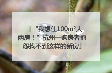 “我想住100m²大两房！”杭州一购房者抱怨找不到这样的新房