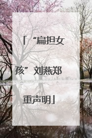 “扁担女孩”刘燕郑重声明