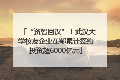 “资智回汉”！武汉大学校友企业在鄂累计签约投资超6000亿元