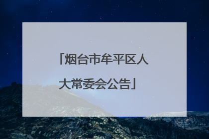 烟台市牟平区人大常委会公告