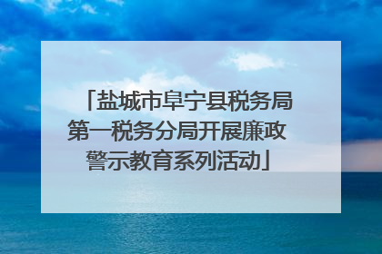 盐城市阜宁县税务局第一税务分局开展廉政警示教育系列活动
