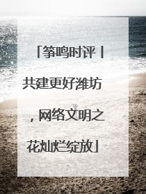 筝鸣时评丨共建更好潍坊，网络文明之花灿烂绽放