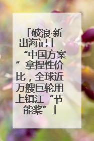 破浪·新出海记丨 “中国方案”拿捏性价比，全球近万艘巨轮用上镇江“节能桨”