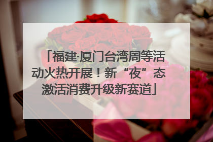 福建·厦门台湾周等活动火热开展！新“夜”态激活消费升级新赛道