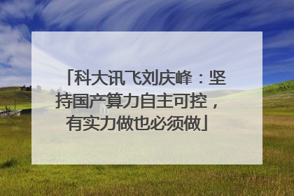 科大讯飞刘庆峰:坚持国产算力自主可控,有实力做也必须做