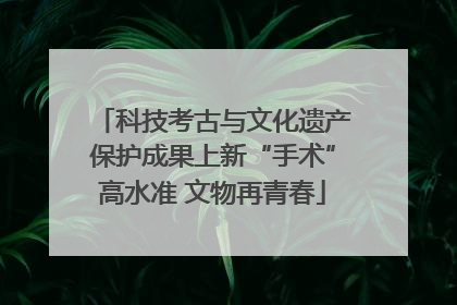 科技考古与文化遗产保护成果上新“手术”高水准 文物再青春