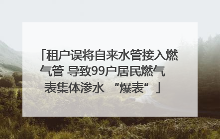 租户误将自来水管接入燃气管 导致99户居民燃气表集体渗水 “爆表”