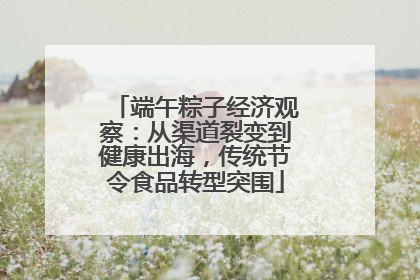 端午粽子经济观察：从渠道裂变到健康出海，传统节令食品转型突围