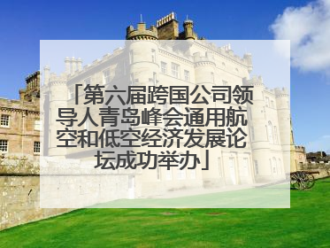 第六届跨国公司领导人青岛峰会通用航空和低空经济发展论坛成功举办