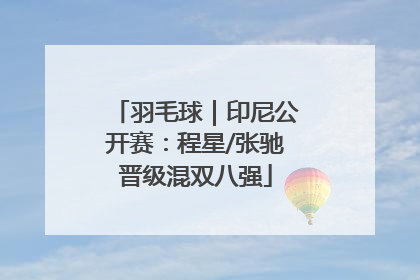 羽毛球｜印尼公开赛：程星/张驰晋级混双八强