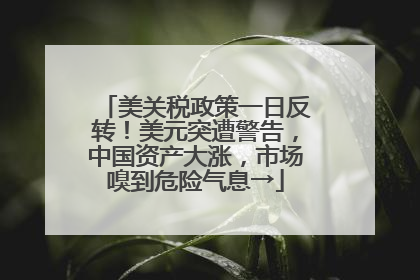 美关税政策一日反转！美元突遭警告，中国资产大涨，市场嗅到危险气息→