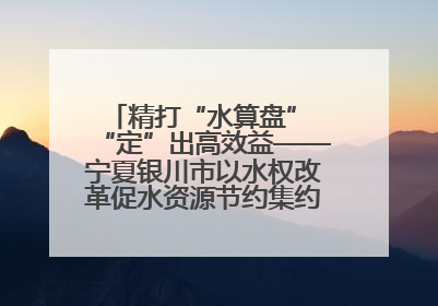 精打“水算盘” “定”出高效益——宁夏银川市以水权改革促水资源节约集约高效利用