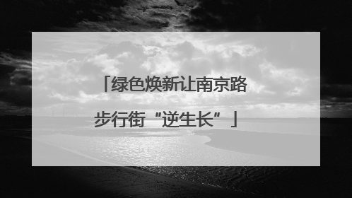 绿色焕新让南京路步行街“逆生长”