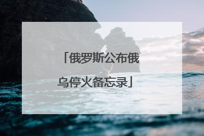 俄罗斯公布俄乌停火备忘录