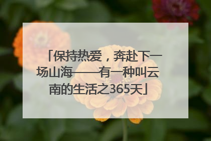 保持热爱，奔赴下一场山海——有一种叫云南的生活之365天