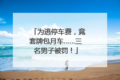 为逃停车费，竟套牌包月车……三名男子被罚！