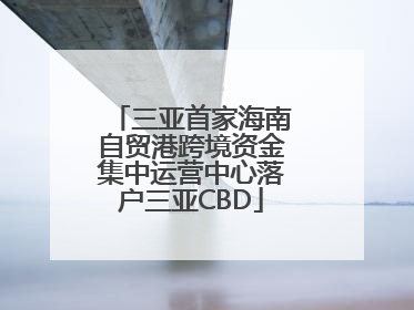 三亚首家海南自贸港跨境资金集中运营中心落户三亚CBD