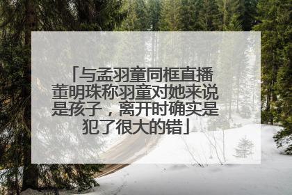 与孟羽童同框直播 董明珠称羽童对她来说是孩子，离开时确实是犯了很大的错