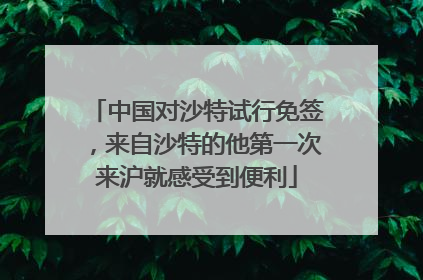 中国对沙特试行免签，来自沙特的他第一次来沪就感受到便利