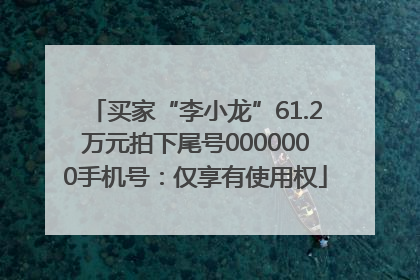 买家“李小龙”61.2万元拍下尾号0000000手机号：仅享有使用权