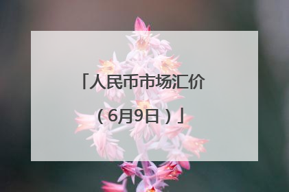 人民币市场汇价（6月9日）