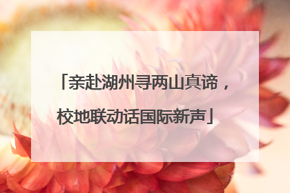 亲赴湖州寻两山真谛，校地联动话国际新声