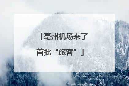 亳州机场来了首批“旅客”