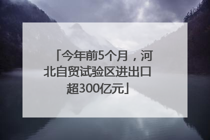 今年前5个月，河北自贸试验区进出口超300亿元