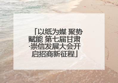 以纸为媒 聚势赋能 第七届甘肃·崇信发展大会开启招商新征程