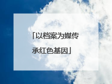 以档案为媒传承红色基因