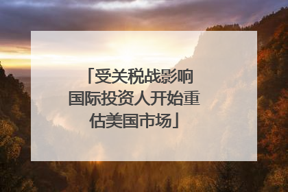 受关税战影响 国际投资人开始重估美国市场
