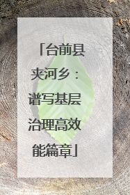 台前县夹河乡：谱写基层治理高效能篇章