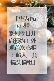 华为Pura 80系列今日开启预约！外观首次亮相：超大三角镜头模组