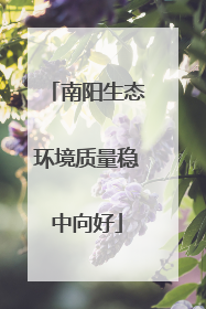 南阳生态环境质量稳中向好