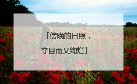 傍晚的日照，夺目而又绚烂