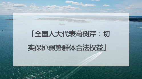 全国人大代表葛树芹：切实保护弱势群体合法权益