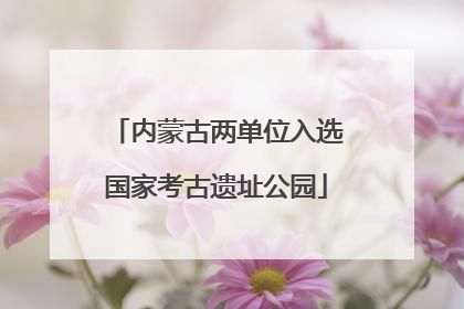 内蒙古两单位入选国家考古遗址公园
