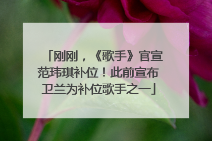 刚刚，《歌手》官宣范玮琪补位！此前宣布卫兰为补位歌手之一