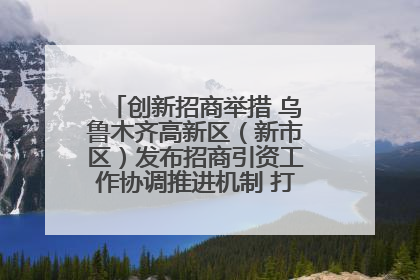创新招商举措 乌鲁木齐高新区（新市区）发布招商引资工作协调推进机制 打造投资发展新高地