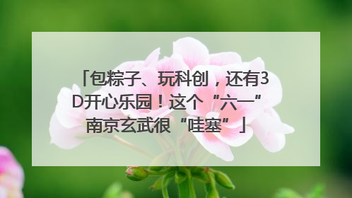 包粽子、玩科创，还有3D开心乐园！这个“六一”南京玄武很“哇塞”
