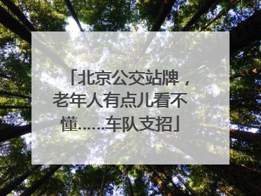 北京公交站牌，老年人有点儿看不懂……车队支招